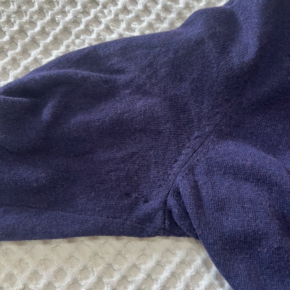 ANTHRO MOTH WOOL ANGORA BLEND BUTTON FRONT 3/4 SLEEVE SWEATER COAT SZ M NAVY - Picture 11 of 12